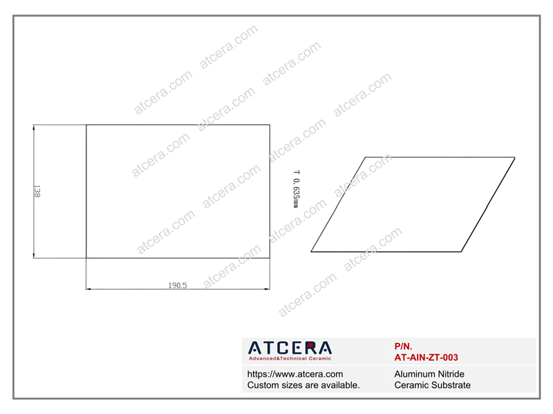 Drawing of AlN Substrate AT-AIN-ZT-003
