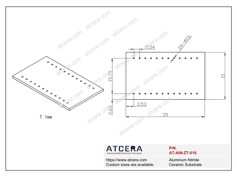 Drawing of AlN Subatrate AT-AIN-ZT-016